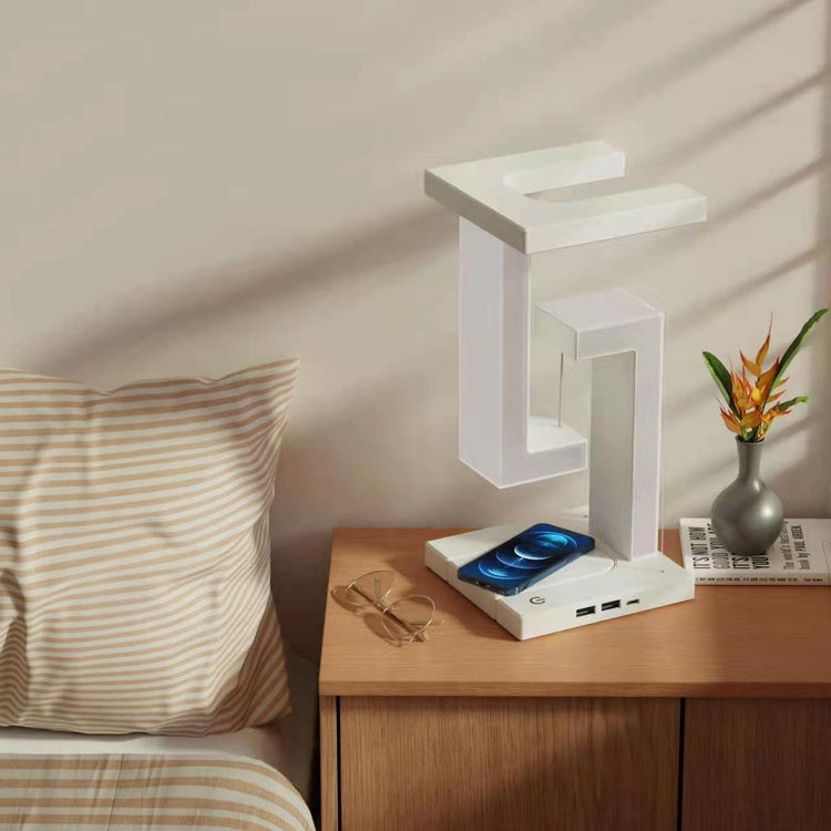 Sleek Suspension Table Lamp with Phone Charging Feature